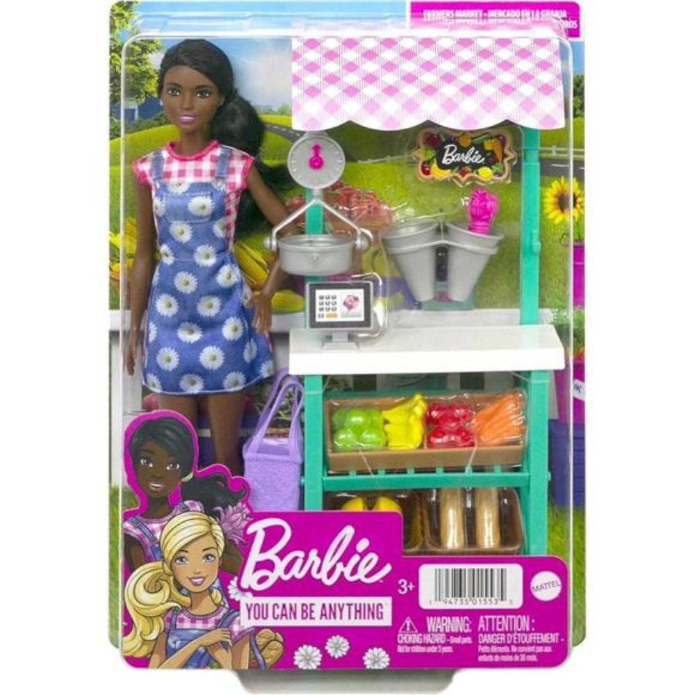 Barbie Brunette & Farmers Careers Doll & Playset including Furniture&Accessories